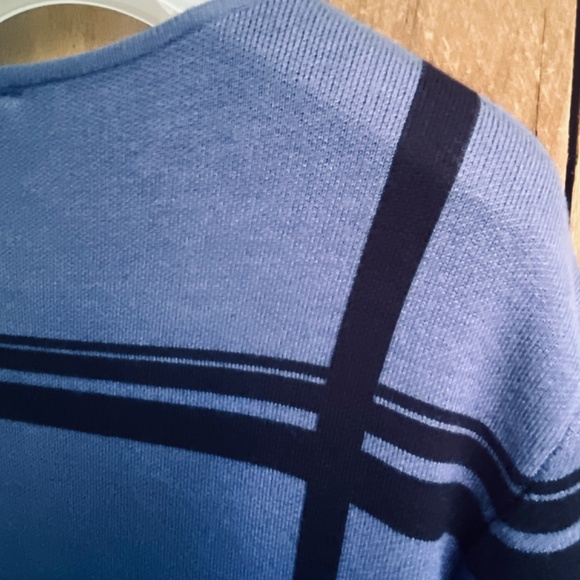 YEST Europe 🇳🇱 Viscose Open-Front Cardigan Black Check on Blue Mid Length M - Picture 13 of 13